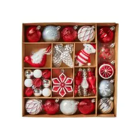 DACORE Juleornamenter 45 stk rød/hvid - 