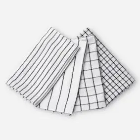 Viskestykke med striber & tern - 4 stk - 