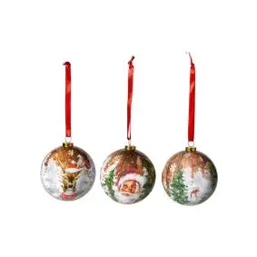 DACORE Julekugler i papmache 3 stk - julemotiv - 