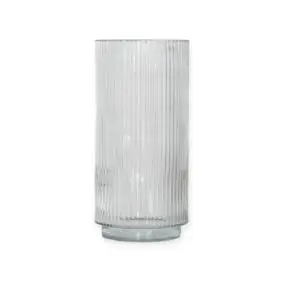 FLORA Glas vase med riller 25 cm - klar - 