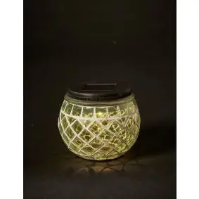 DACORE Solar bordlampe i glas mosaik - grøn - 