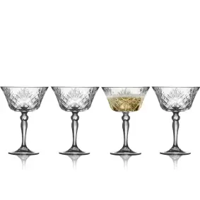 LYNGBY Melodia krystal champagneskål 26 cl. - 4 stk -