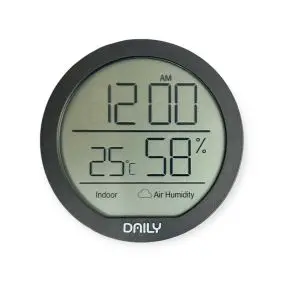 DAILY Termometer med hygrometer og magnet Ø9 cm - sort - 