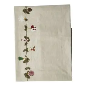 DACORE Juledug sand med print - 140x220 cm - 