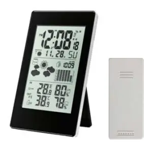 CONZEPT Vejrstation med termometer, alarm & kalender- sort - 