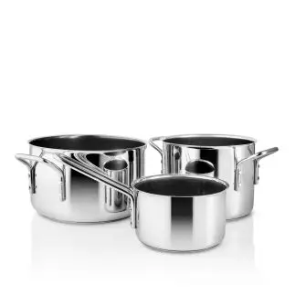 EVA TRIO Stainless steel grydesæt m/keramisk belægning 3 dele - GRYDER