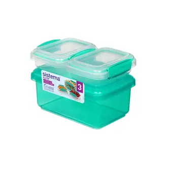 SISTEMA Klip-it sæt 3 stk - minty teal - SISTEMA