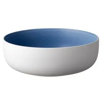STUDIO ROUND North salatskål 25 cm - mat hvid/mat blå - SKÅLE
