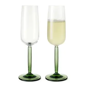 KÄHLER Hammershøi champagneglas 24 cl 2 stk - grøn - MÅNEDSTILBUD