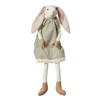 DACORE Kanin siddende sand/grøn pige - 46 cm - DACORE