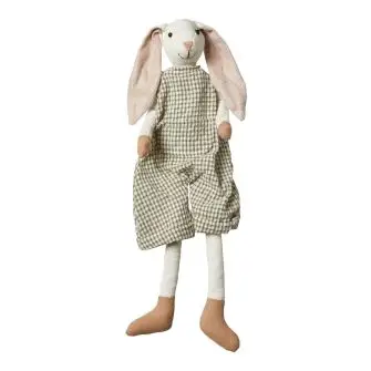 DACORE Kanin siddende sand/grøn dreng - 46cm - DACORE