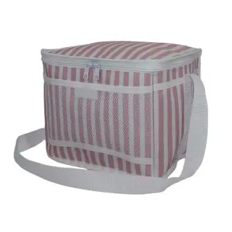 CONZEPT Køletaske 10 liter mellem - rosa stribet - CONZEPT