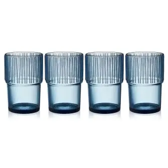 BITZ Kusintha caféglas 38 cl 4 stk - blå - BITZ