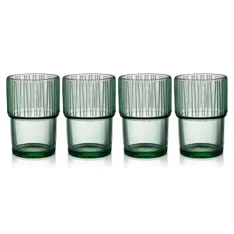 BITZ Kusintha caféglas 38 cl 4 stk - grøn - BORDDÆKNING