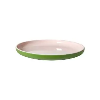 DACORE Tallerken i genanvendt plast Ø22 cm - grøn/rosa - SERVERINGSSKÅLE