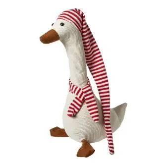 DACORE Juleand i fløjl med striber - 60 cm - DEKORATION