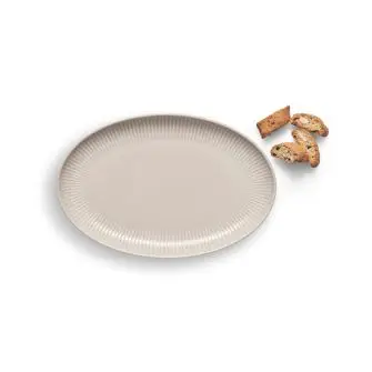 EVA TRIO Legio nova palette oval coupe tallerken 24,5 cm - beige - TALLERKNER
