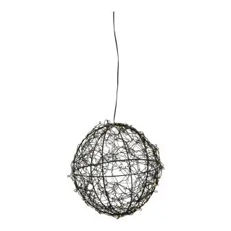 DACORE LED kugle i metal Ø15 cm - sort - BATTERIE LYSKÆDER