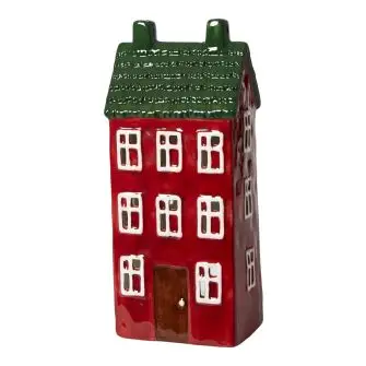 DACORE Lyshus i keramik H27 cm - rød - DEKORATION