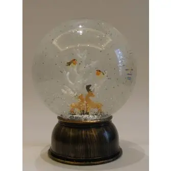 CONZEPT Sne-kugle m/træ & fugle ø. 15 cm - ØVRIGE