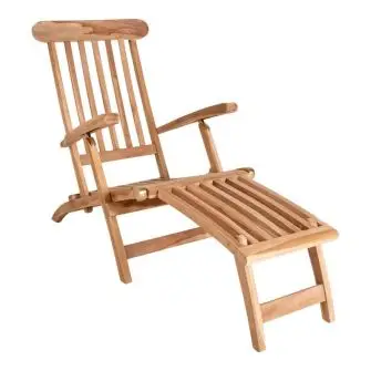 TEAK Dækstol m/fodskammel - HAVESTOLE