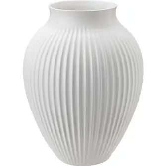 KNABSTRUP Vase 27 cm m/riller - hvid - KNABSTRUP KERAMIK