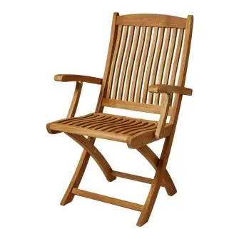TEAK Luksus foldestol m/armlæn "boston" - HAVESTOLE