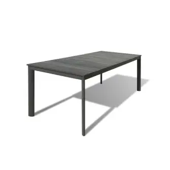 Hellerup havebord 90 x 200 cm grå/antracit - HAVEMØBLER VEDLIGEHOLDELSFRIE