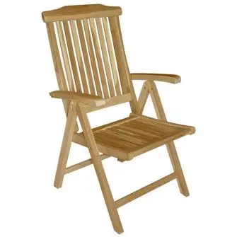 TEAK Stol m/5-positioner - bounty - HAVESTOLE
