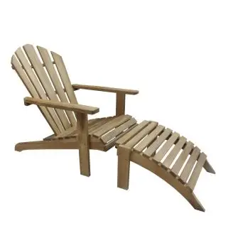 TEAK Amerikansk dækstol m/skammel - adirondack - HAVEMØBLER I TEAK