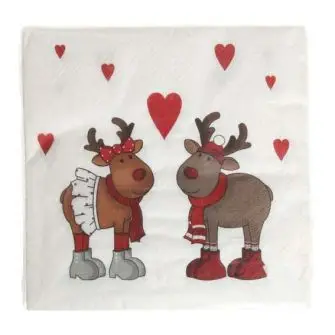 DET GAMLE APOTEK - Mundserviet rensdyr 33x33cm 3-lags 20 stk. - DET GAMLE APOTEK