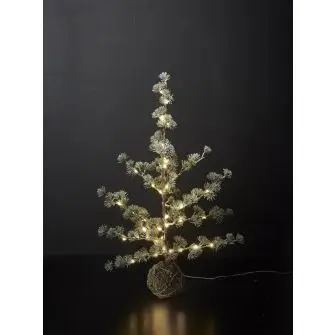 DACORE Cedertræ m/lyskæde og sne til batterie - H65 cm - DEKORATION