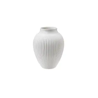 KNABSTRUP Vase 12,5 cm m/riller - hvid - KNABSTRUP KERAMIK