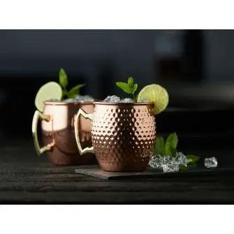 LYNGBY GLAS Moscow mule-krus 2 stk kobber - BORDDÆKNING