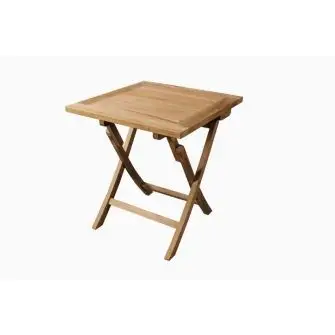 TEAK Mondena cafesæt - bord 70 x 70 cm m/ 2 stole med armlæn - HAVEMØBELSÆT