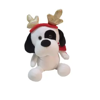 WINTERIA Jule hund som danser 21 cm - hvid - JUL