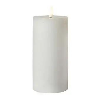 CONZEPT Bloklys m/3D flamme i hvid - 15 cm - LYS & LYSKÆDER