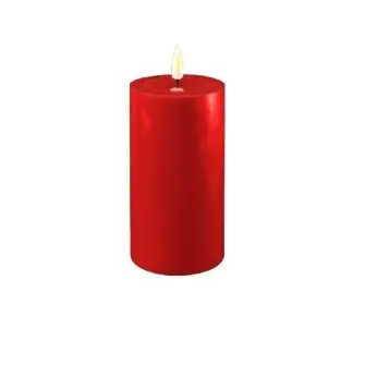 CONZEPT Bloklys m/3D flamme i rød - 15 cm - LYS & LYSKÆDER