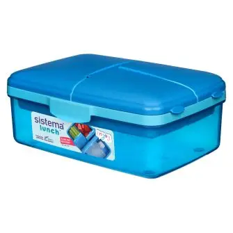 SISTEMA Quaddie slimline madkasse 1,5 liter - ocean blue - MADKASSER & DRIKKEDUNKE