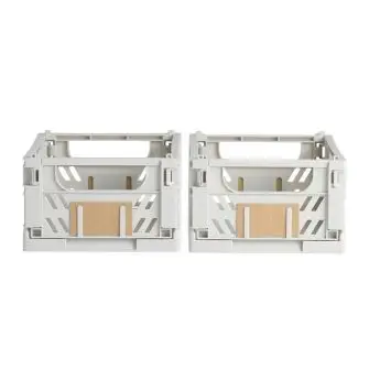 DAY Opbevaringskasse foldbar 25x16,5 cm light grey - 2 stk. - DAY
