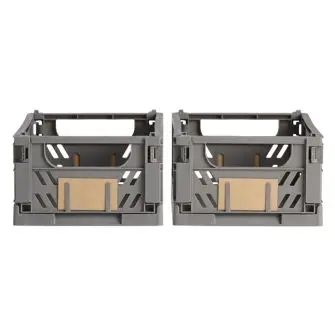 DAY Opbevaringskasse foldbar 25x16,5 cm dark grey - 2 stk. - DAY