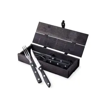 GENSE Old farmer grillbestik sort 2 + 2 dele - GENSE
