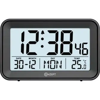 CONZEPT Digitalt vækkeur 10 x 6,5 cm - TERMOMETER
