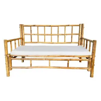 BAMBUSA Bambus Sofa 130 x 70 cm - incl hynde - HAVEMØBLER I BAMBUS