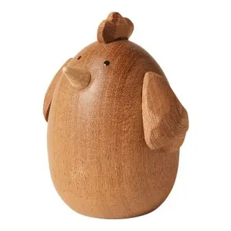 DACORE Træfigur høne 8,8 cm - sabeltræ - PYNT & FIGURER