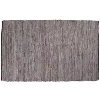 LA FINESSE Læder/skind kludetæppe 120 x 180 cm - brun - TILBEHØR