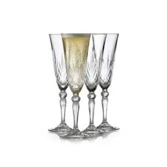 LYNGBY Melodia krystal champagneglas 16 cl. 4 stk - BORDDÆKNING