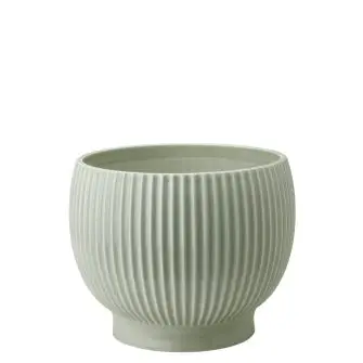 KNABSTRUP Urtepotteskjuler med riller Ø18 cm - mint - KNABSTRUP KERAMIK