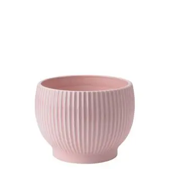 KNABSTRUP Urtepotteskjuler med riller Ø18 cm - rosa - KNABSTRUP KERAMIK