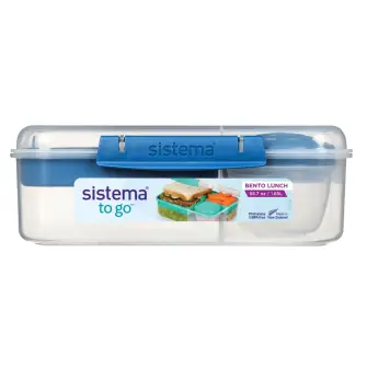 SISTEMA Madkasse bento box lunch to go 1,65 liter - klar / ocean blue - SISTEMA